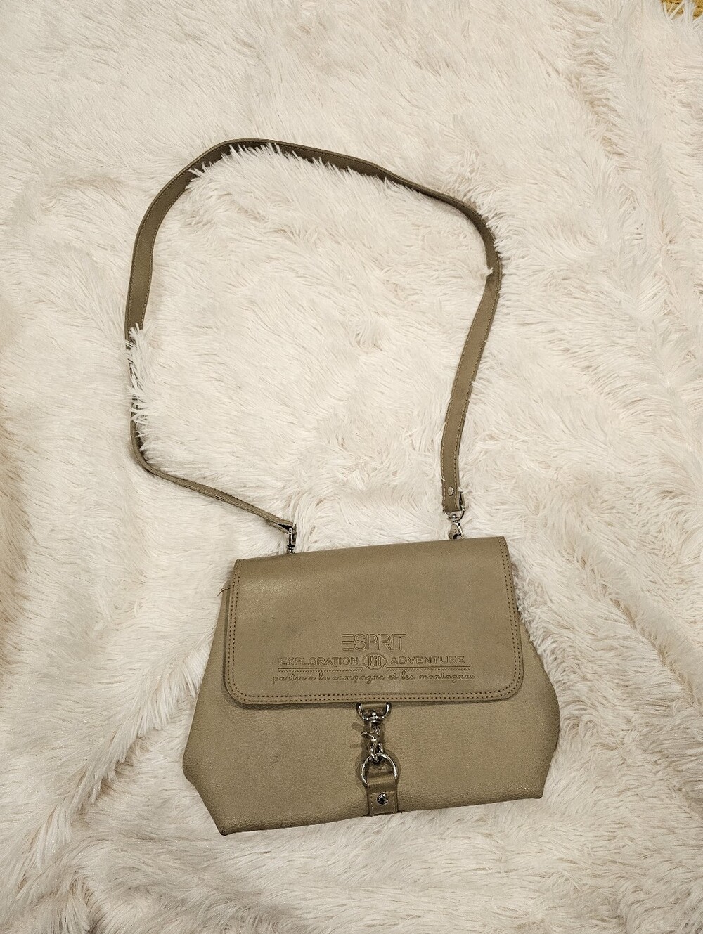 Vintage Esprit Taupe Crossbody Bag - Women's Shoulder Purse
